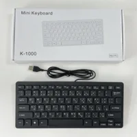 Mini teclado con cable USB, idioma japonés, alemán, ruso, francés, español, 78 teclas para ordenador de escritorio, PC, portátil, fino