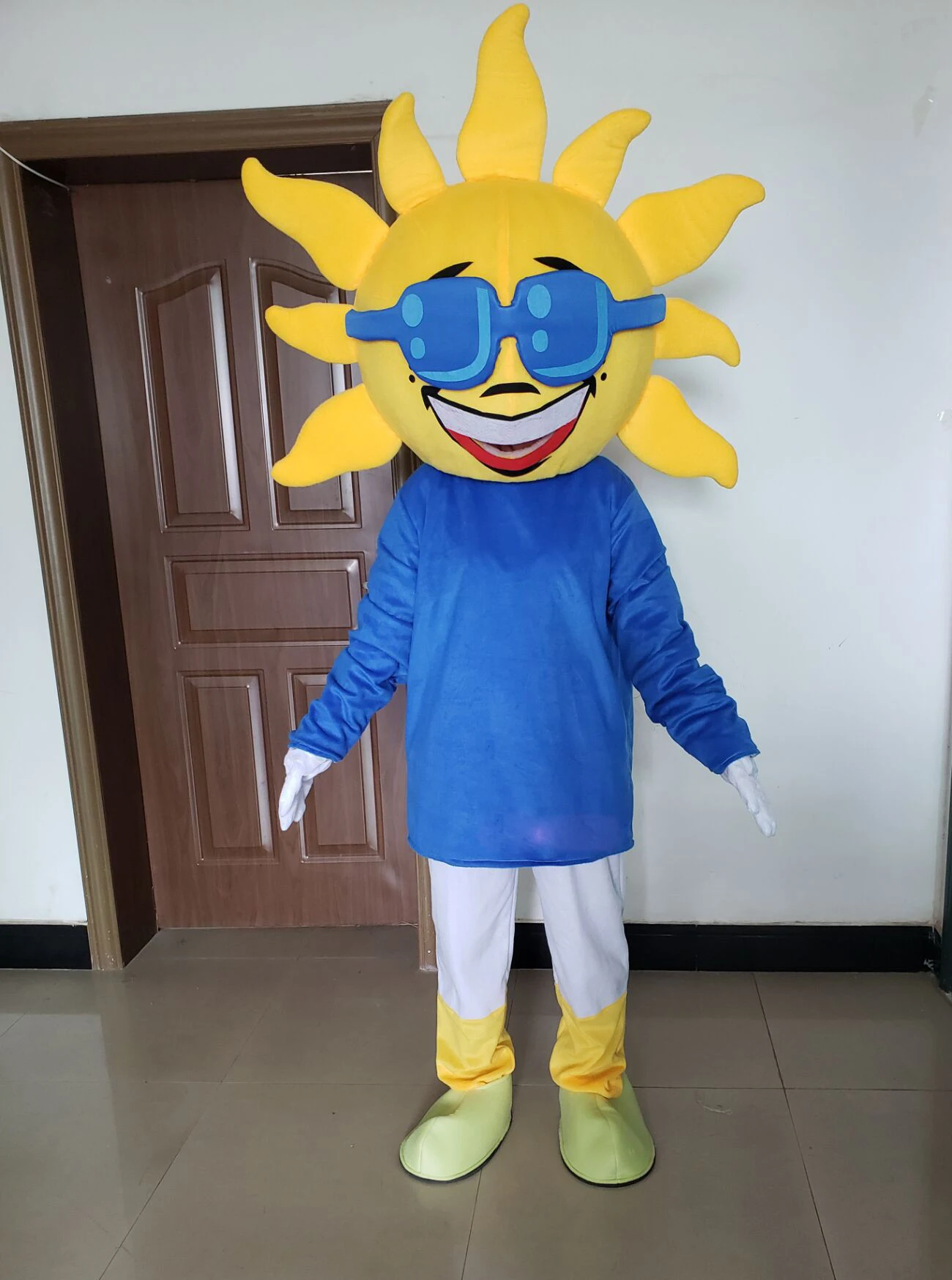 Nieuwe volwassen schattige zonnebloem zon cartoon mascotte kostuum pluche kerst themafeest prestaties halloween cosplay kostuum