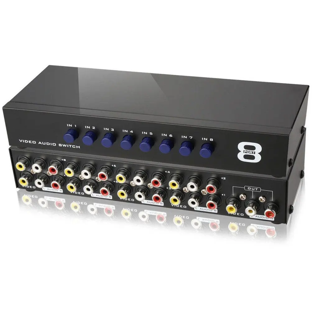 8 In 1 Out To TV AV Switch Box 8 Port RCA Audio Video Swithcer Adapter Composite Selector for DVD HDTV Converter Dropshipping
