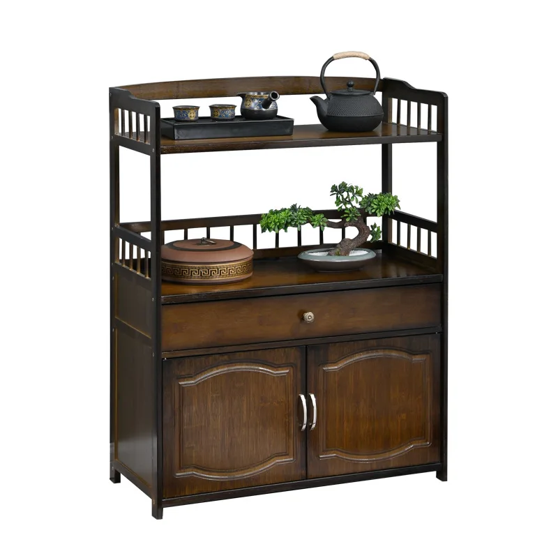 

tea cabinet storage rack, new Chinese tea rack, storage cabinet, living room storage against the wall