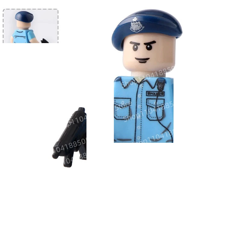 MOC 군사 새로운 빌딩 블록 홍콩 경찰 비행 호랑이 마카오 감독 조립 인형 장난감 휴일 선물 장식품