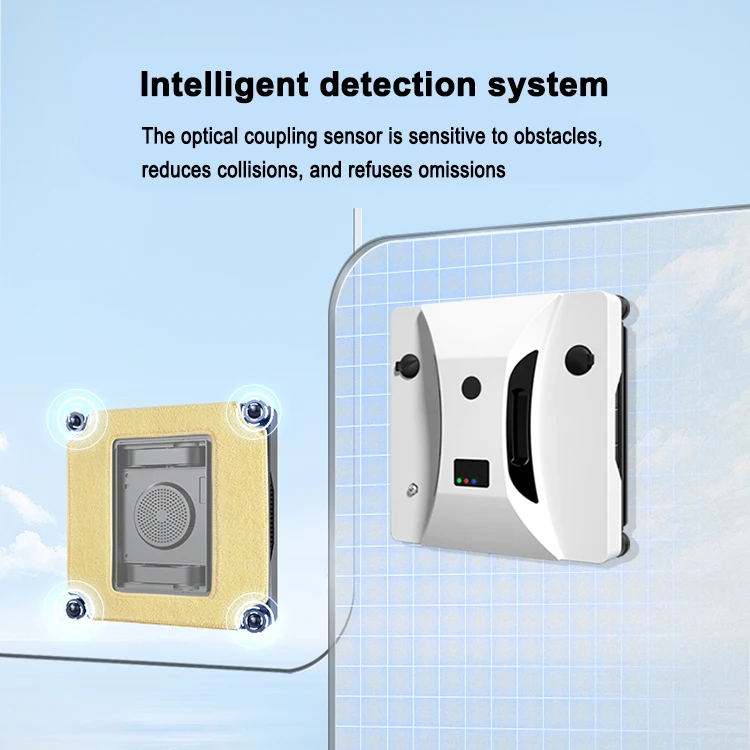 2800PA 강력 흡입력 진공청소기 초슬림 사각형 양방향 물 분사 스마트 창문 청소 로봇