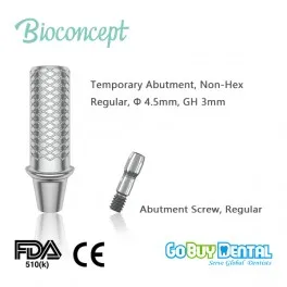 Bioconcept Hex Regular temporary abutment φ4.5mm, gingival height 1mm, height 10mm(371050)