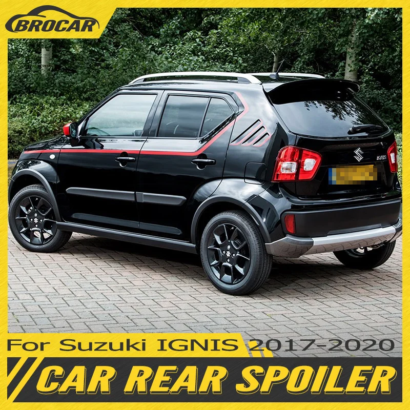 For Suzuki IGNIS Trunk Spoiler 2017 2018 2019 2020 2021 2022 High Quality ABS Plastic Unpainted Spoiler Trunk Boot Wing Spoiler