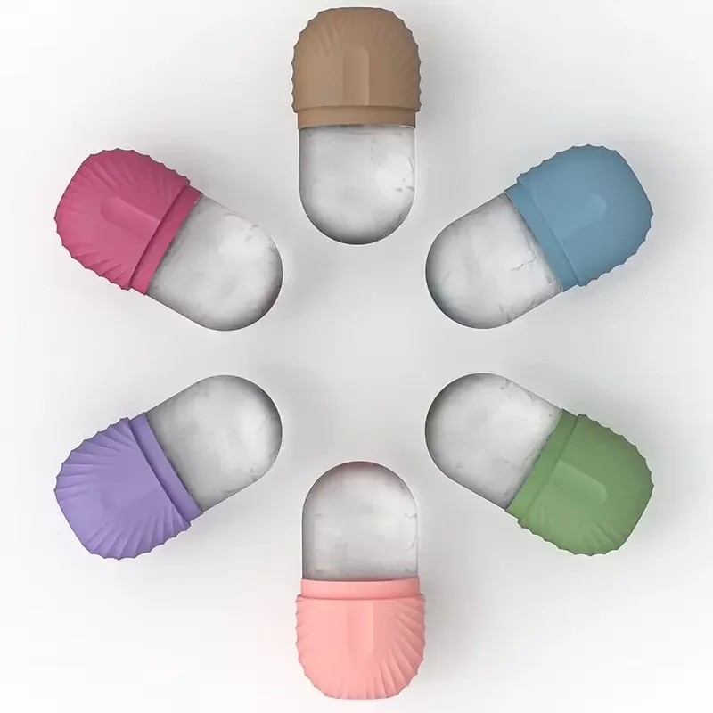 Rodillo Facial de Hielo para el Cuidado de la Piel, Herramientas de Belleza para Lifting y Contorno, Bandejas para Cubos de Hielo, Bolas de Hielo, Masajeador Facial, Herramienta para el Cuidado de la Piel