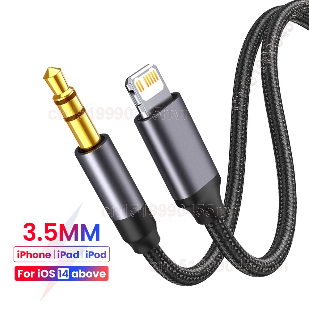 For iPhone 3.5mm Jack Aux Cable Car Speaker Headphone Adapter for iPhone 14 13 12 11 Pro Audio Splitter Cable for iOS 14 Above 