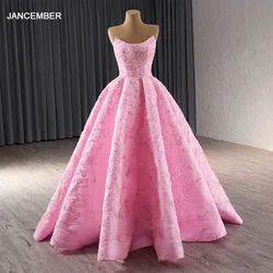 Exquisito vestido rosa quinceanera mexicano 2024 moderno vestido de baile sin tirantes calcomanías cuentas sin mangas oficial