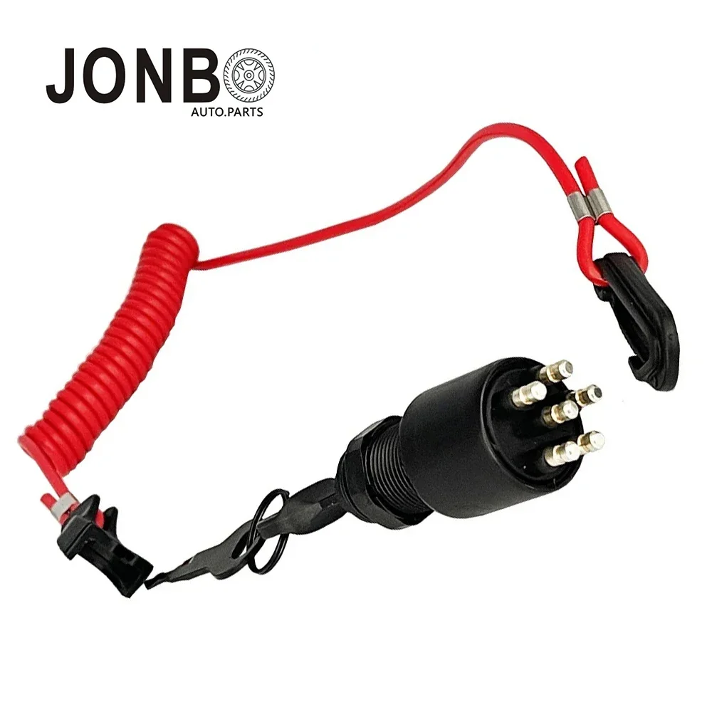 JONBO 175974 5005801 Ignition Switch & Key Assembly With Lanyard for OMC Johnson Evinrude 40-200HP Outboard Motor