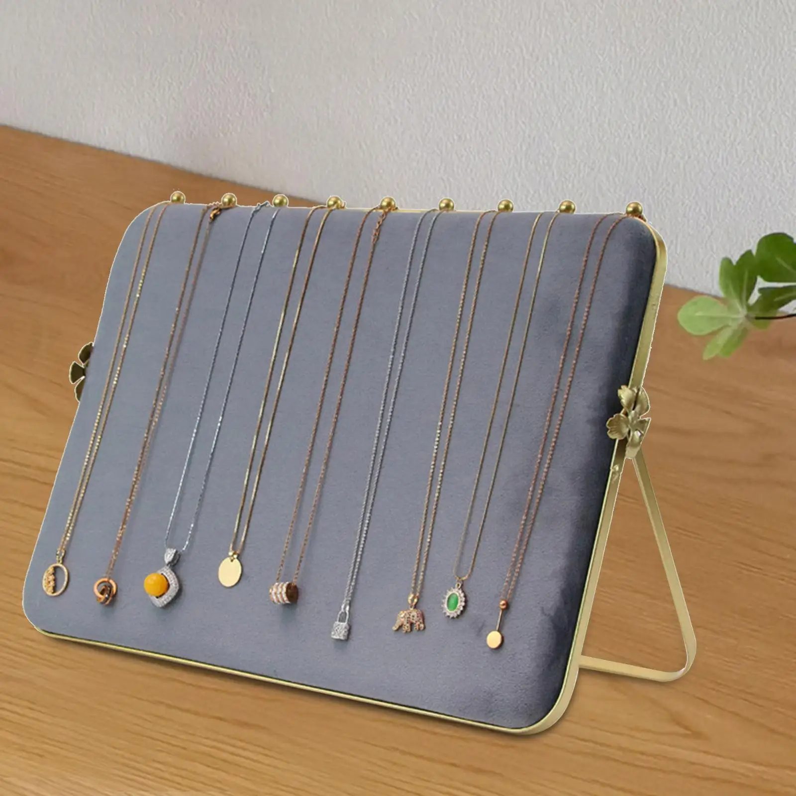 

Necklace Earring Jewelry Display Stand Gray for Women Household Showcase
