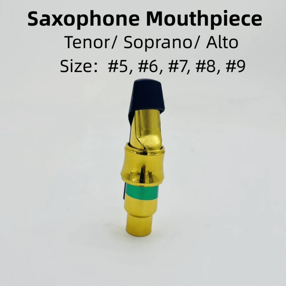 Saxophone Metal Mouthpiece With Reed Clip For Tenor Soprano Alto Sax Size 56789 Mini Portable Sax Mouthpiece Accessories