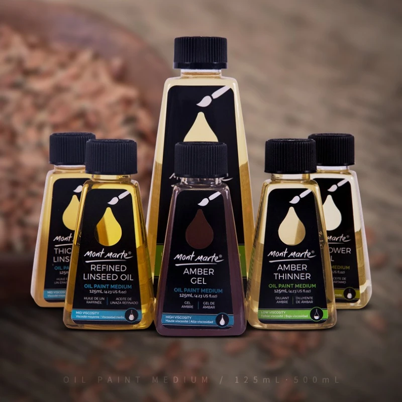 

125ml/500ml Oil Painting Auxiliary Tasteless Turpentine Thinner Linseed Oil for Toning Polishing Extend The Life of Artworks