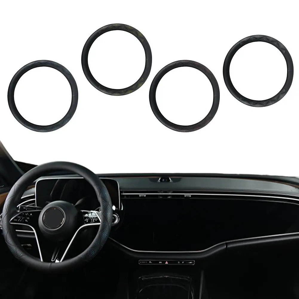 

Universal Nappa Leather Steering Wheel Cover 3d Hollow Anti Slip Breathable Protection Cover For 38cm Steering Wheel O1T2