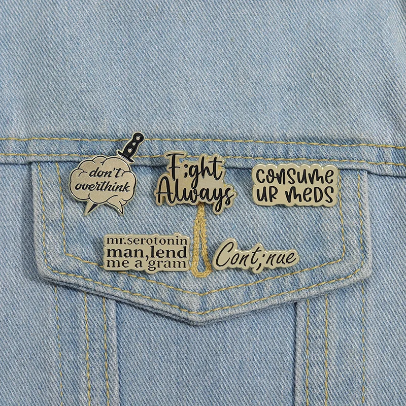 27 Types Social Anxiety Overthinking Enamel Pins Mental Health Introverted Brooch Backpack Lapel Badge Gift for Friend Wholesale