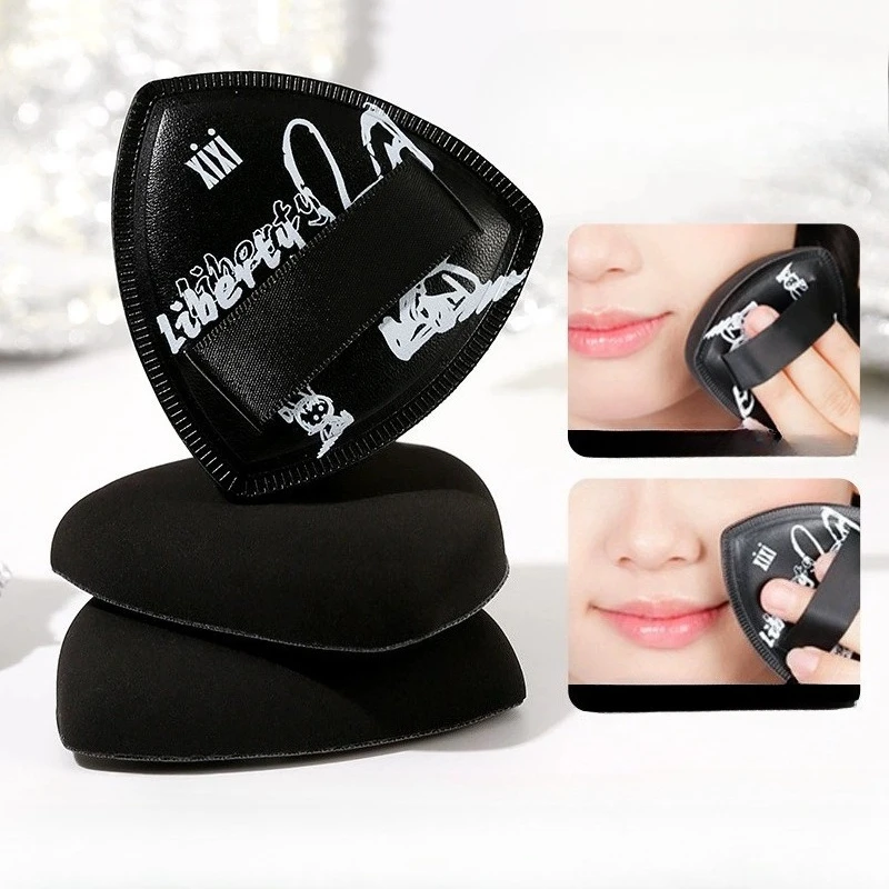 Black Triangular Makeup Pad Soft Velvet Cosmetic Sponge for Facial Makeup Beauty Makeup Sponge for Applying Foundation Wholesale
