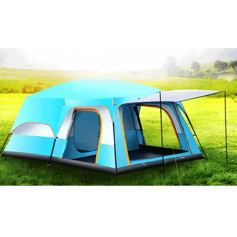 

Outdoor Camping Tent With 2 Rooms 1 Living Room Waterproof Extra Large Space 12 Persons Tent Family Tent