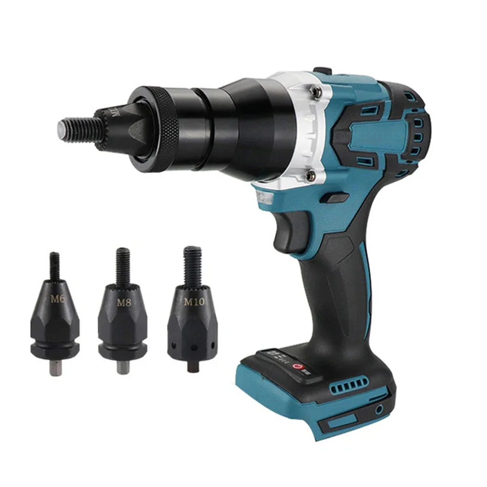 Krachtige Klinkpistool Borstelloze Elektrische Klinknagel Moer Machine Kit met Klinkhamer Hoofden Automatische Elektrische Klinkhamer Set Klinkgereedschap