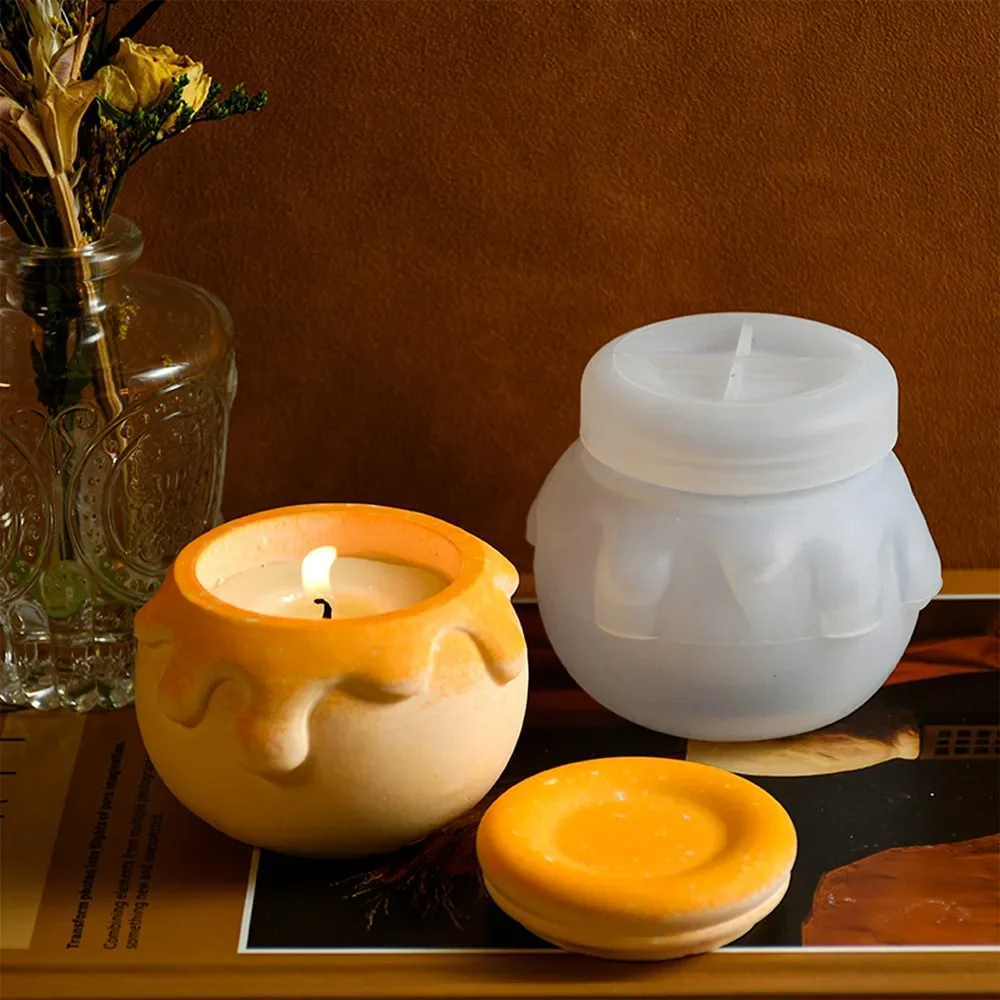 Cream Honey Jar Candle Cup Silicone Mold DIY Handmade Jewelry Storage Box Resin Mould Gypsum Making Tool Craft Gifts Home Decor - Image 4