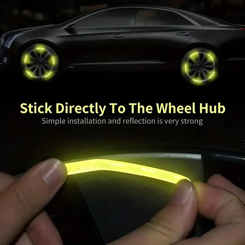 Waterproof Luminous Wheel Hub Reflective Stickers 20Pcs Universal Car Motorcycle Bike Rim Night Safety Warning Decal Accessories
