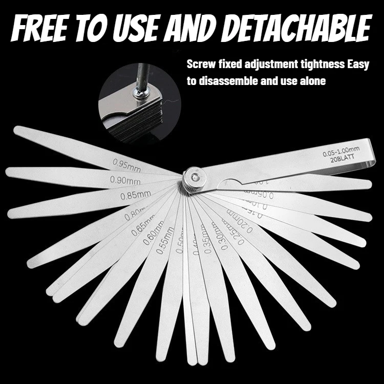 Calibro a spina in acciaio inossidabile ad alta precisione da 32 fette 0,01-1 mm Calibro a spina metrico Calibro a spina combinato Calibro di spessore