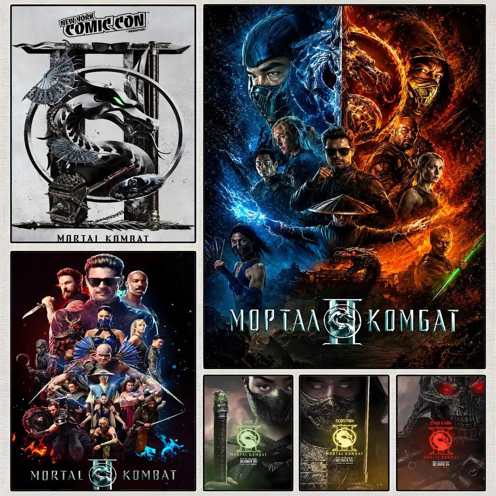 Film Mortal Kombat II Action Fantasy Poster PP Wall Art Print Removable Water-Resistant Home Decor for Bedroom Apartment Gift
