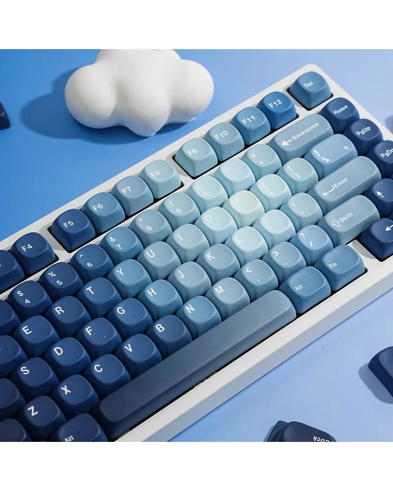 

Ocean Heart MOA Profile PBT Keycaps Sublimation Korean Russian Phonetic Layout Full Keycap Set