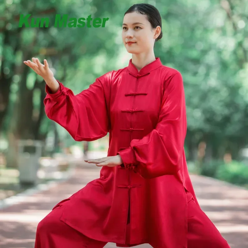 Kun Master Martial Art Uniform Tai Chi Clothes Kung Fu Dress Wushu Clothing Real Silk Unisex Women And Men 2025 New Style