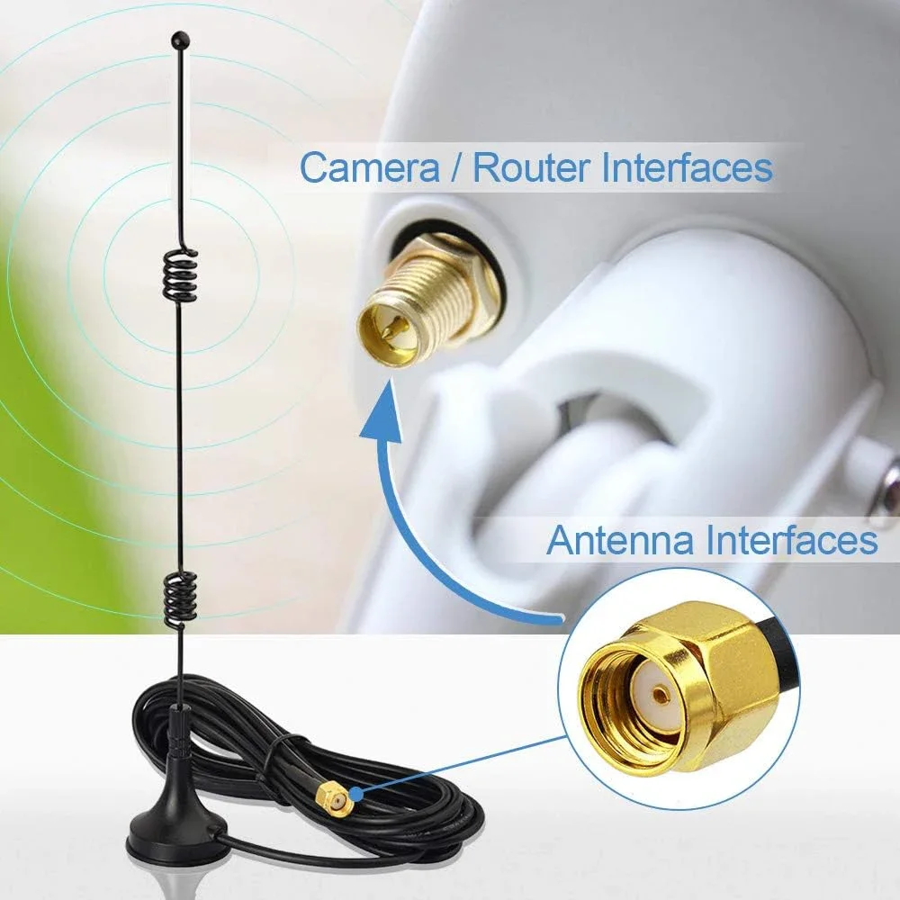 Imagem -02 - Wifi Antena Cabo de Extensão 10dbi 5x Gama Wifi Booster Mais 10ft Base Magnética para Wifi Câmera de Segurança Wifi Router