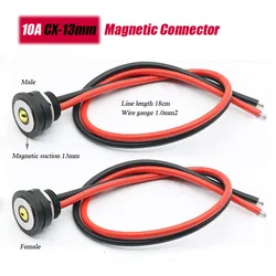 10A Magnetic Connector Magnetic Suction Contact Power Charging Wire High Current CX-13mm Male Female Terminal Plug with Line