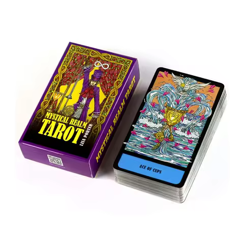 Hot Selling Mystical Realm Tarot Leisure Entertainment Card Family Gathering Divination Deck Tarot Board Playing Card Game