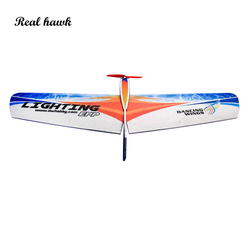 Real Hawk EPP Airplane RC Foam Plane DIY Toy 3CH Radio Control Airplane Model Kit Lighting 1060mm Wingspan for Outdoor Flying