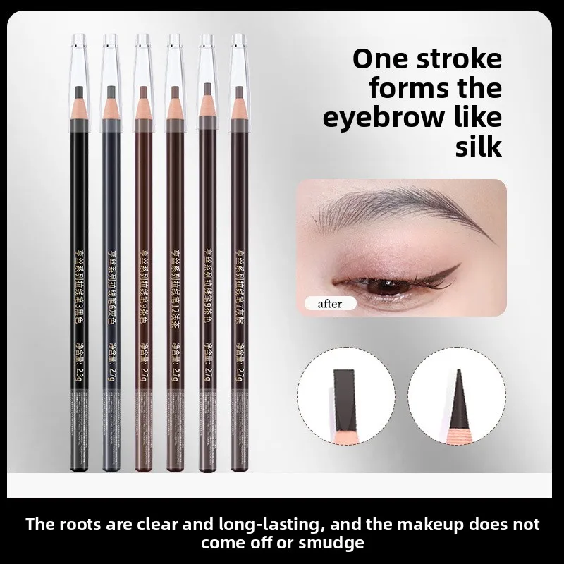 12pcs Hens Hard Core Pull String Eyebrow Pencil, Waterproof Sweatproof Smudge-Proof, Professional Eyebrow Powder for Makeup