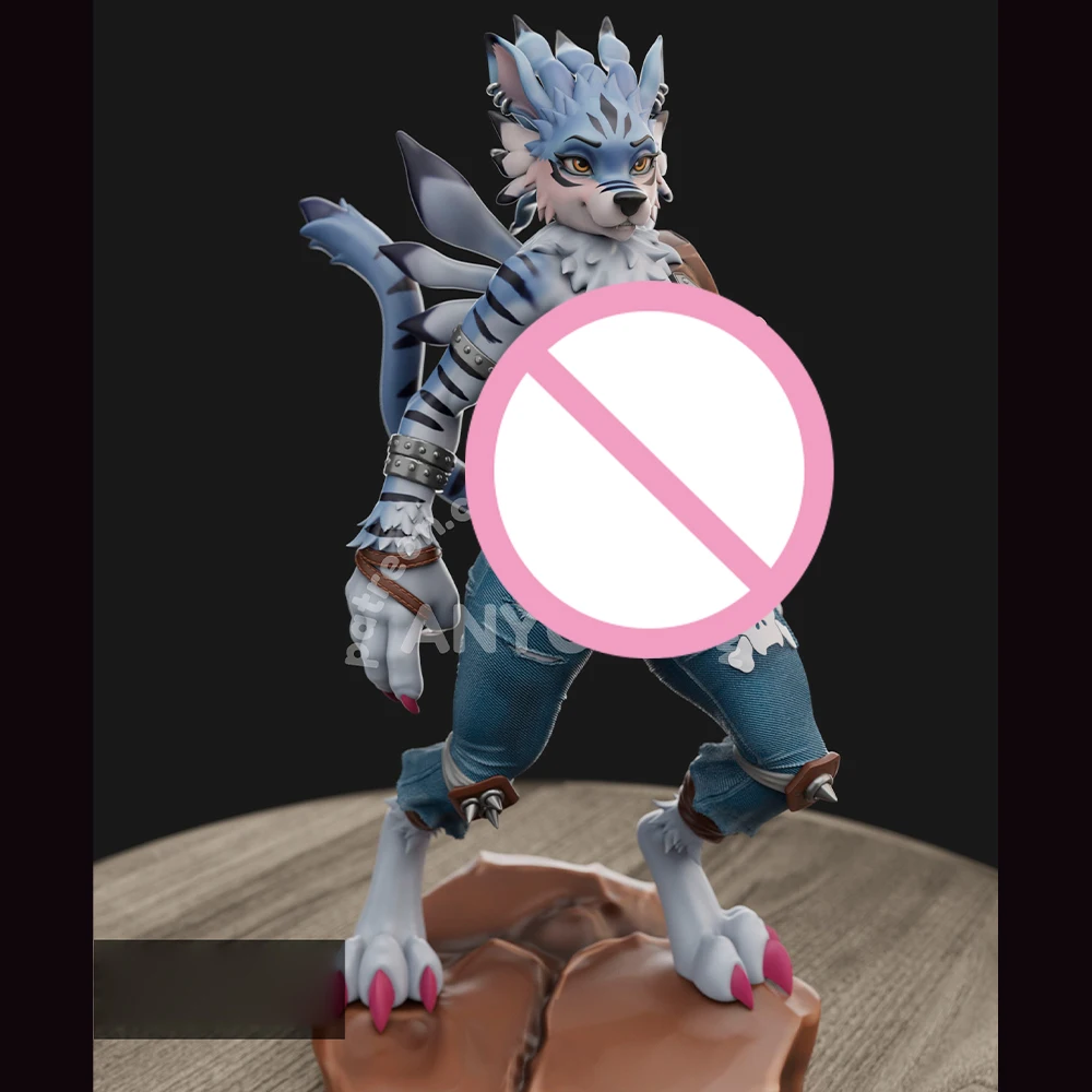 

1/24 NSFW Werewolf FUTA Grey Resin Figurine Toy Unpainted GK Doll Unassembled 3D Print Assembly Miniature Reduction Statue Toy