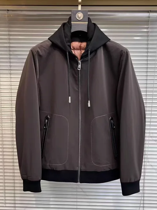 

High Quali Men's Removable Hooded Baseball Collar down Jaet Comfortable Autumn Winter New Sle Stand Fit Anti-bacterial