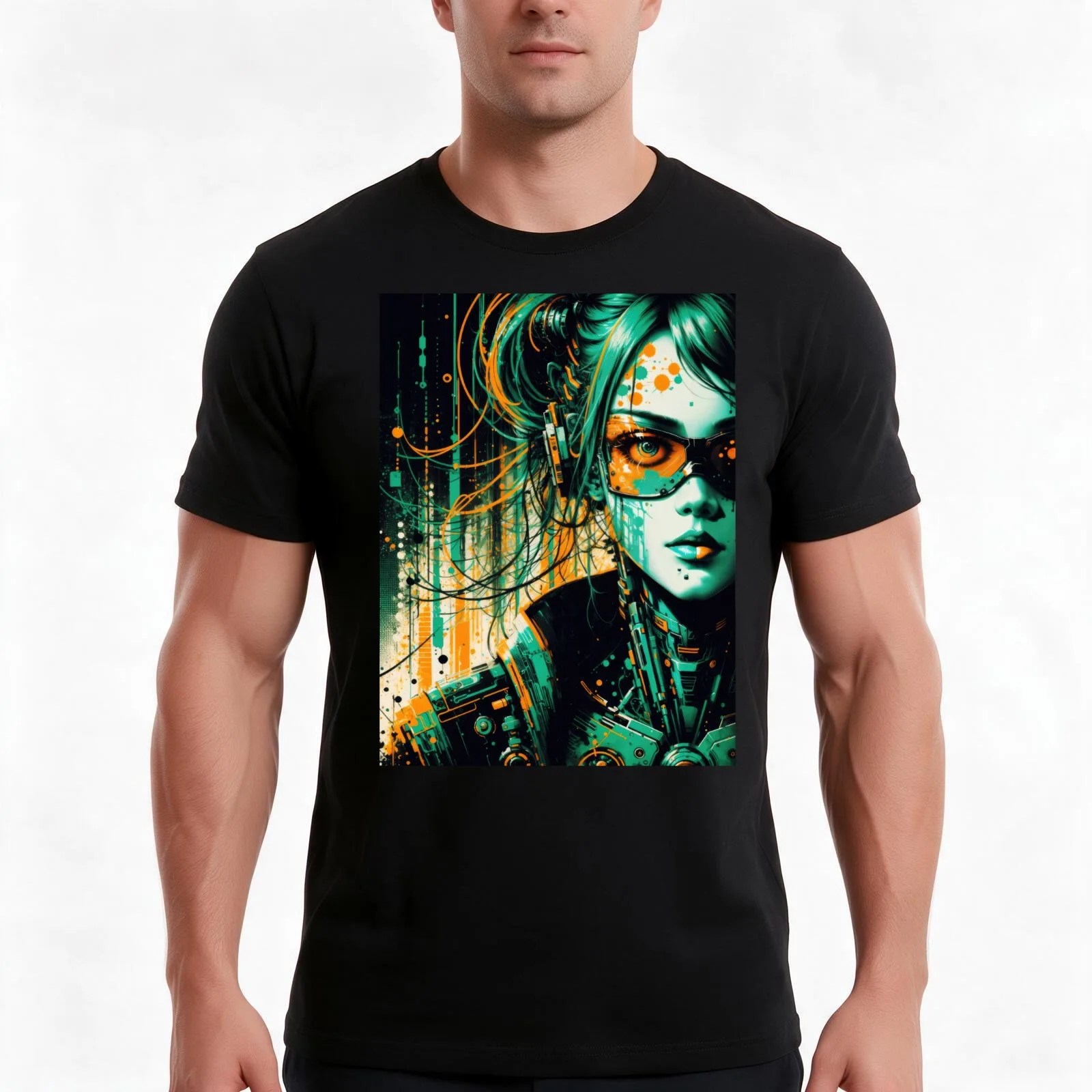 Chica humanoide T-Shirt, Summer Casual Cotton Tee, Oversized Streetwear Tops, Vintage Graphic Print, Loose Fit Short Sleeve