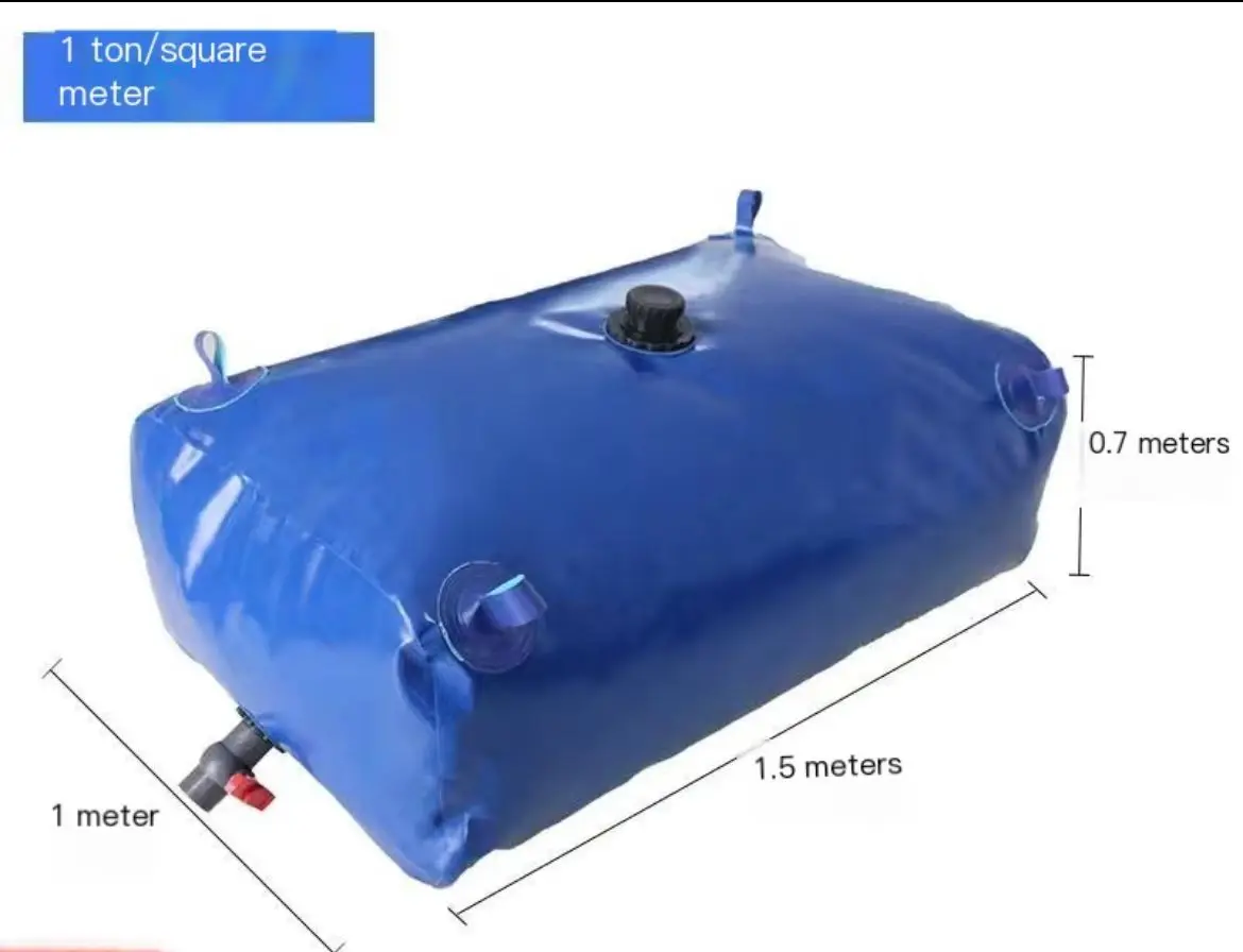 Customised blue car outdoor water storage bag large capacity to pull water for irrigation ground works counterweights