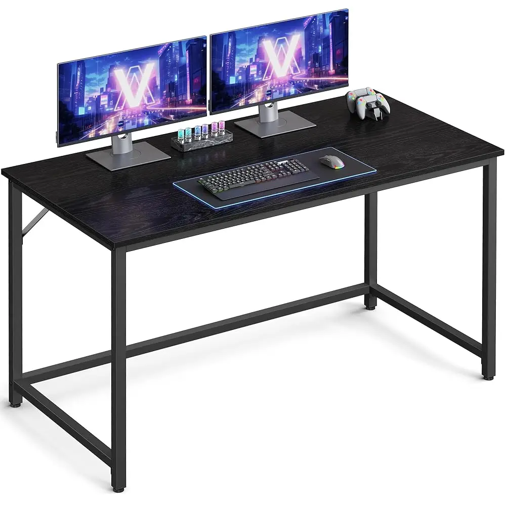 

Computer Desk, Gaming Desk, Home Office Desk, For Small Spaces, 23.6 X 47.2 X 29.9 Hes, Industrial Style, Metal Frame, Bla With