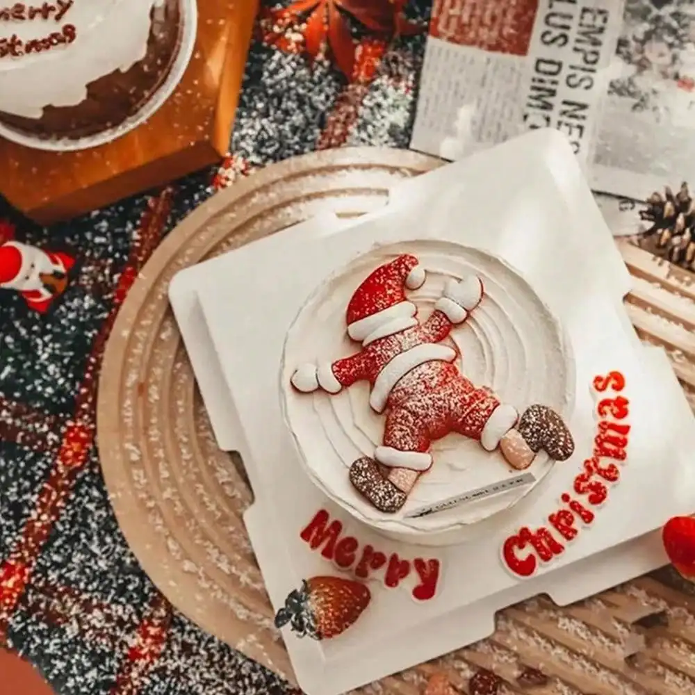3 teile/satz Weihnachten Kuchen Dekor Cartoon Santa Claus Weihnachten Frohe Weihnachten Party Geschenk Kuchen Topper Dekoration Versorgung ﻿ – Detail 2