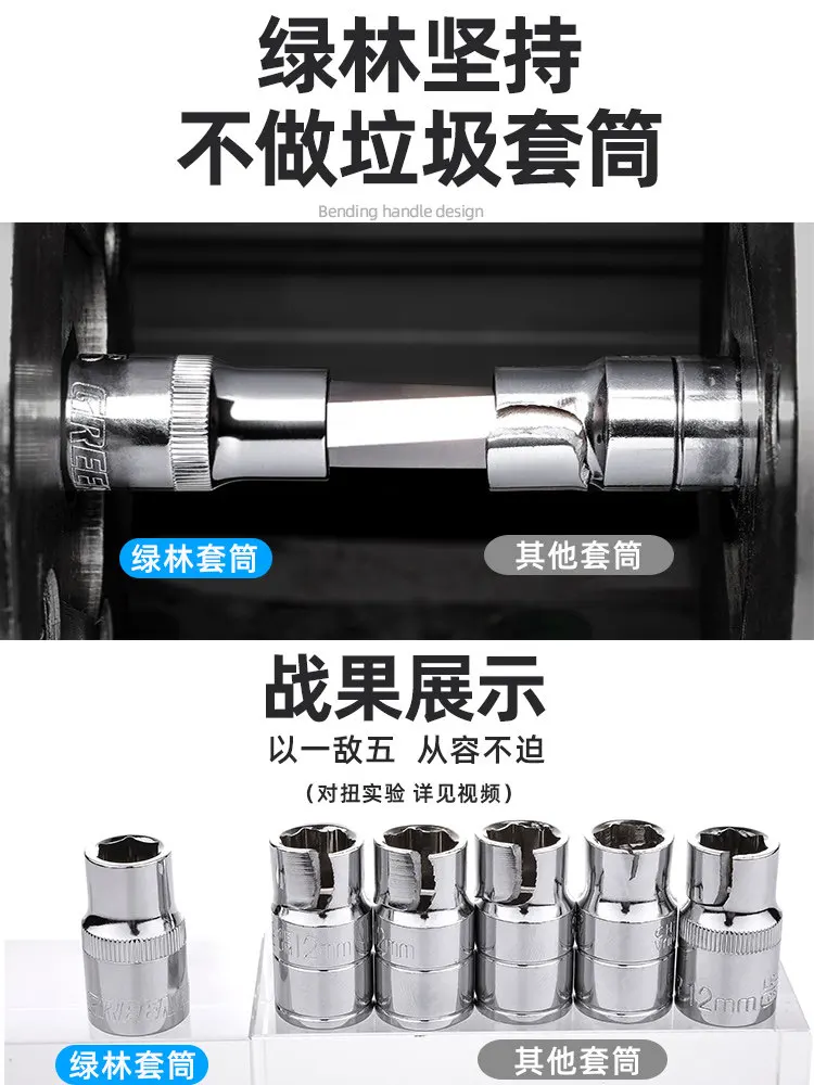 Auto repair tool set, barrel wrench ratchet car repair combination, car repair tool box multifunctional