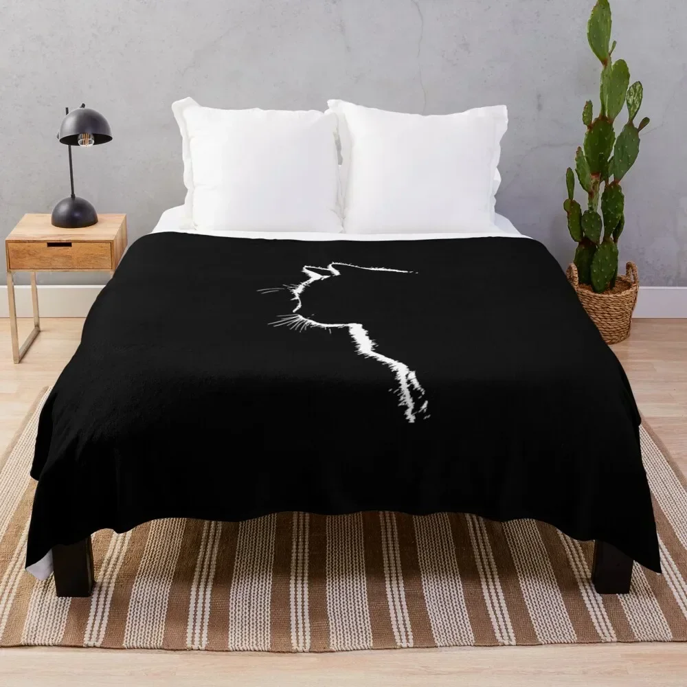

Cat silhouette Throw Blanket Bed Fashionable funny gift Cute Blankets