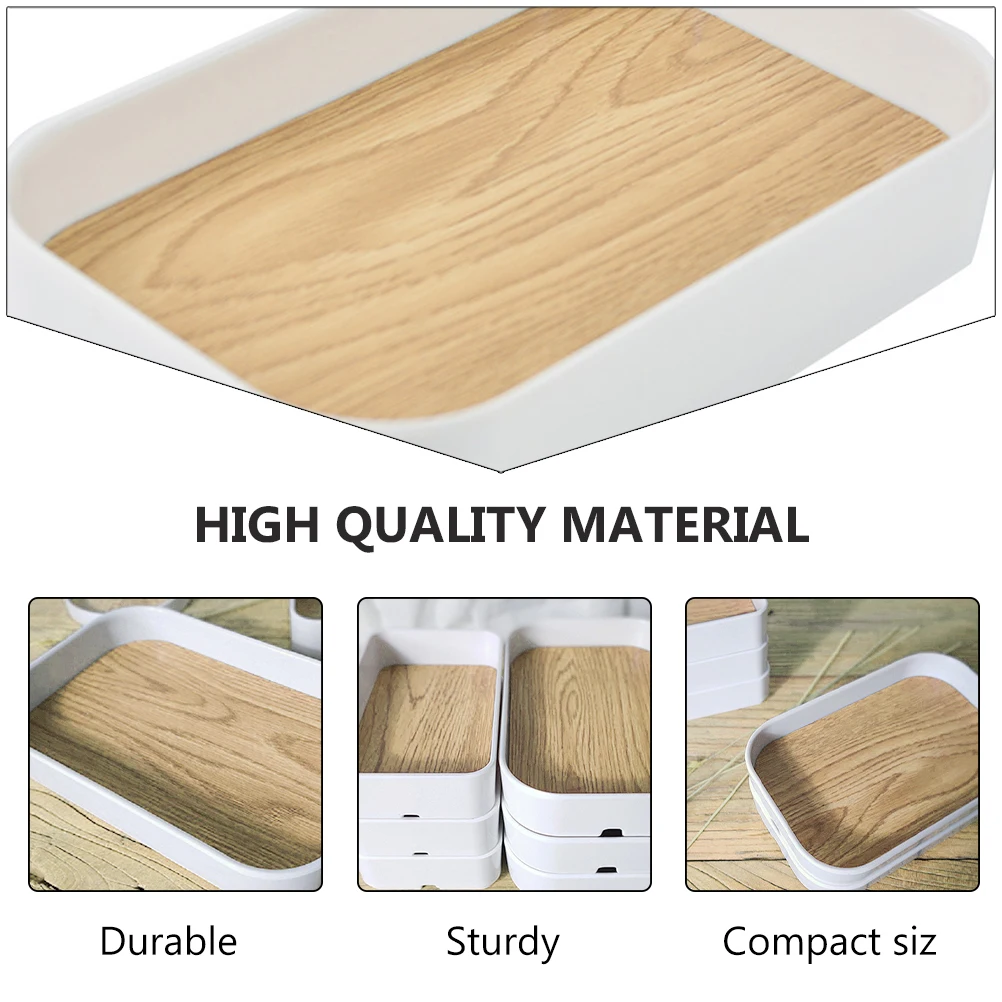 

Wood Grain Storage Box Desktop Sundries Organizer Container Compact Cosmetics Stationery Household Organizer Melamine