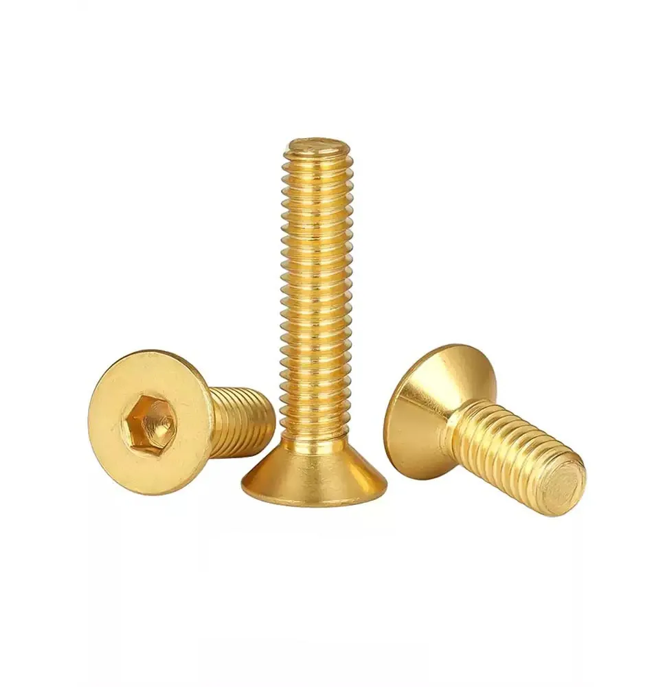 

M8 M10 M3 M4 M5 M6 латунные винты Винт с шестигранной головкой, болт с потайной резьбой, гвозди с плоской головкой, шестигранные болты с внутренней кастрюлей