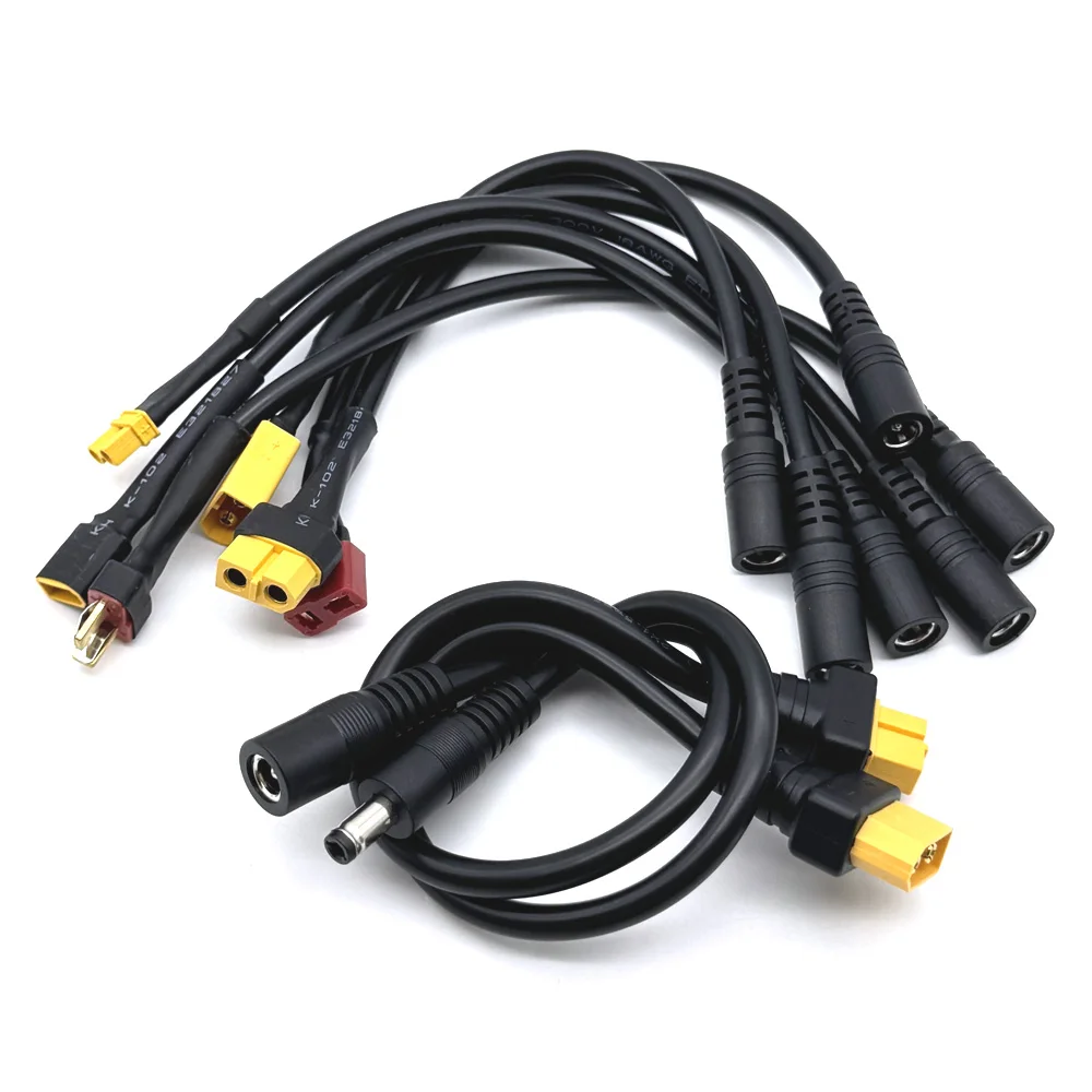 1PCS XT30 XT60 T Plug Female Male To DC 5.5*2.1mm Connector Battery Charging Adapter Cable Conversion Wire for DC Power Charger
