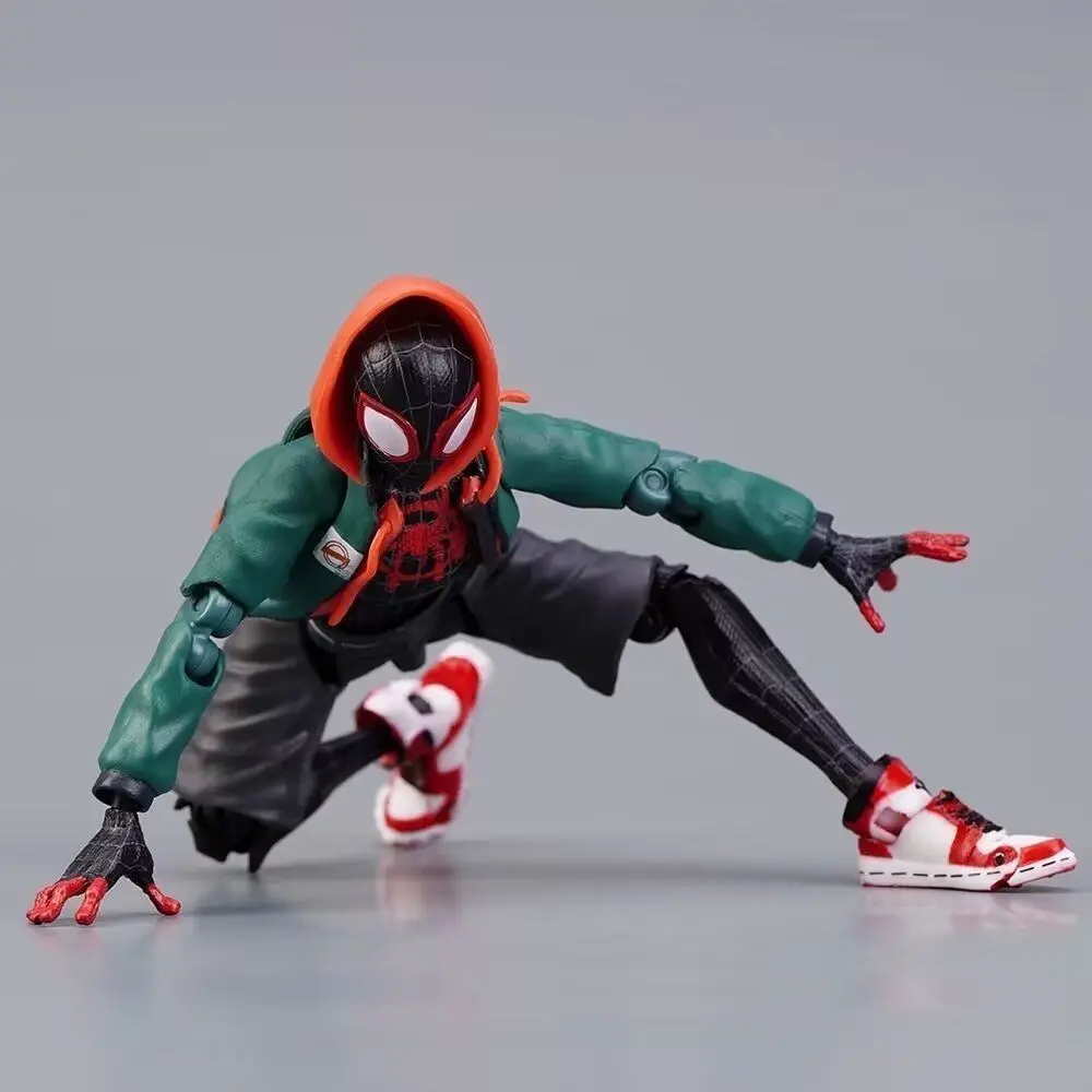 Ko Mafex 107 Spider Man Action Figure Toys 1/12 Spiderman Into The Spider-Verse Miles Morales Model Statue Dolls Kids Gifts