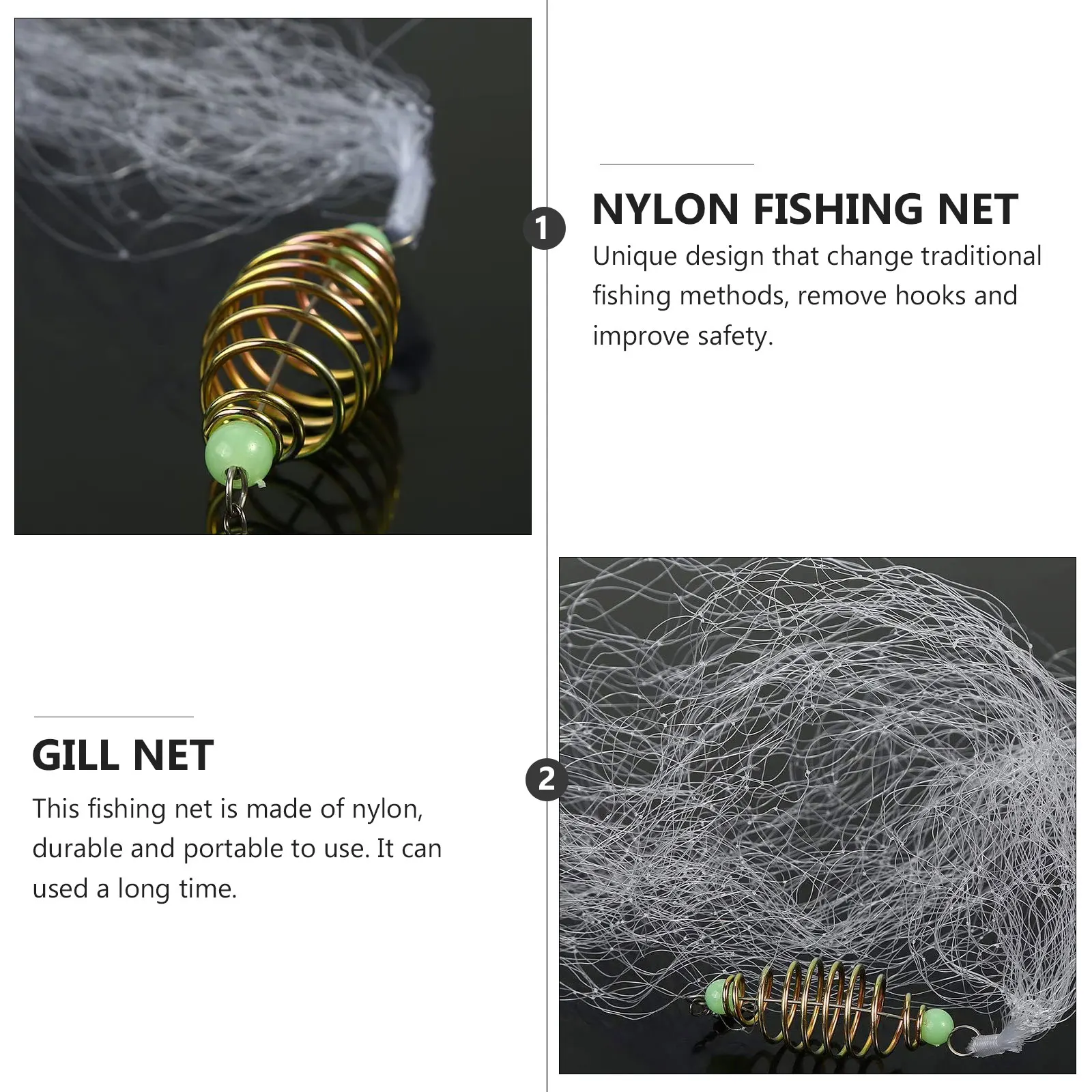 

4 pcs Fishing Net Freshwater Cast Nets Durable Nylon Portable Long Lasting Excellent Performance Gill Net Trap Netting