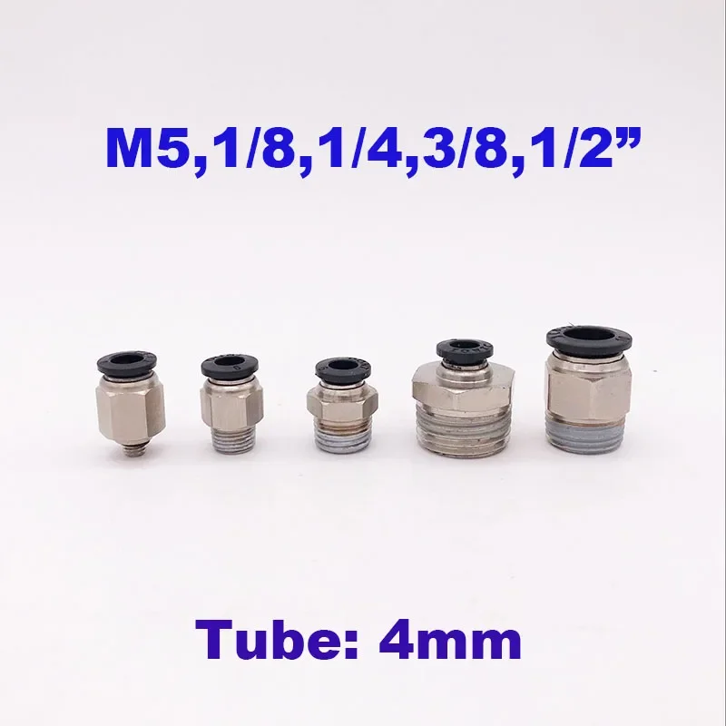 

GOGOATC Pneumatic air straight fitting 4mm thread M5 PC 4-M5 M6 1/8 1/4 3/8 M8 BSP NPT One touch hose connector