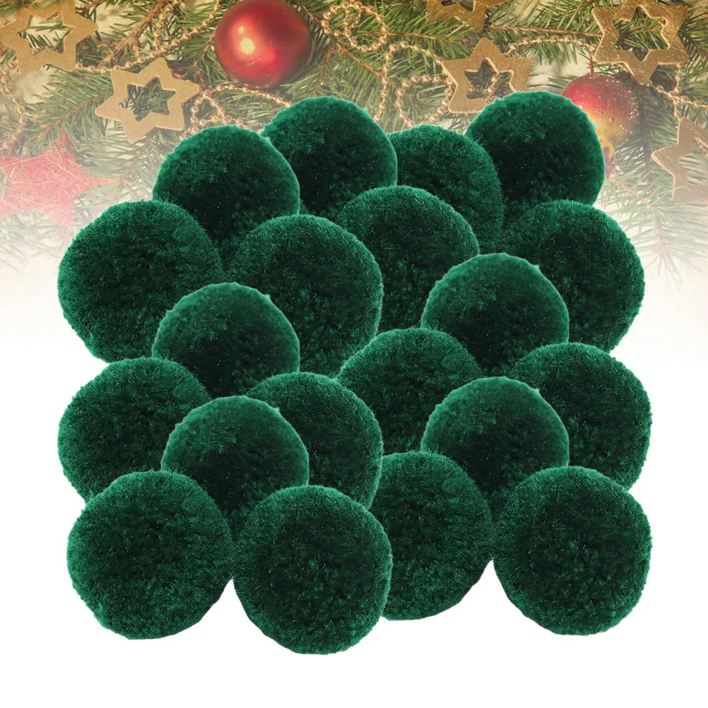 

100Pcs Christmas DIY Wool Ball Decoration Handmade Craft Material Festival Celebration Dark Green Manual DIY Material