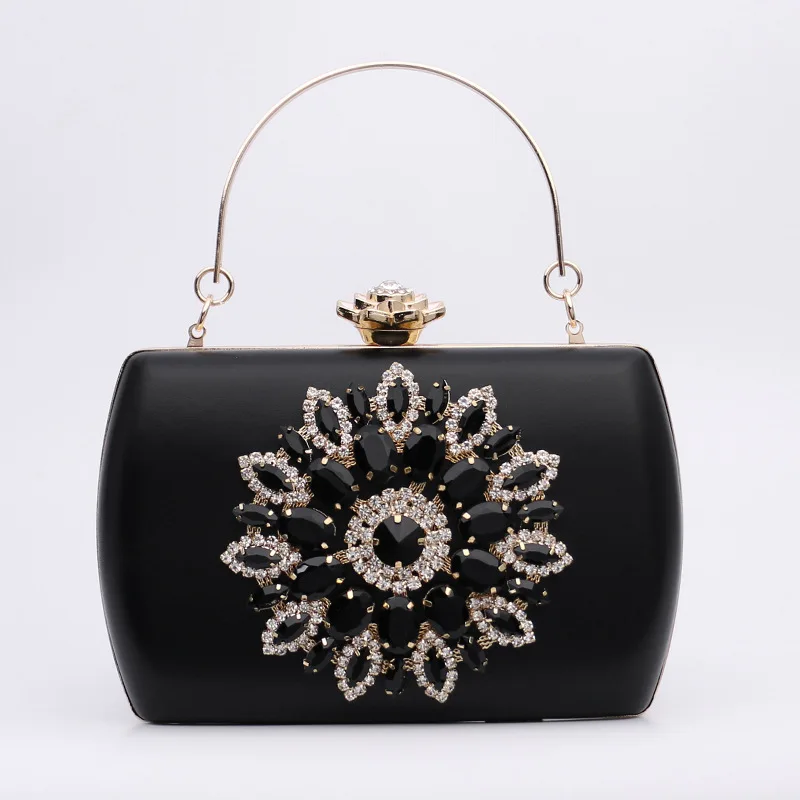 Handbag New Women's Bag Diamond Rhinestone Crossbody Shoulder Party Bag Handbag Clip Banquet Bag Chain Handbag Banquet Bag