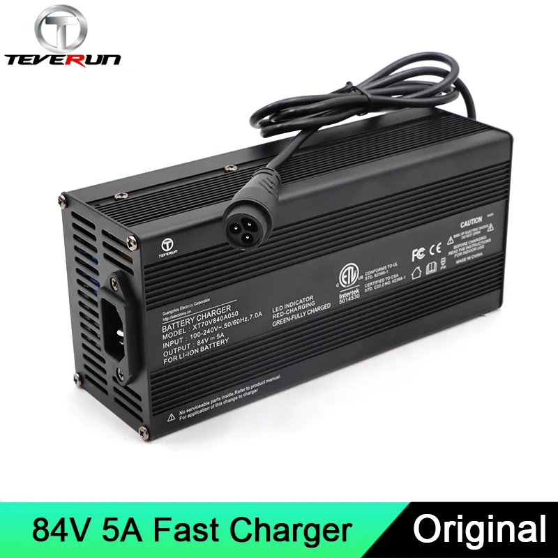 Original Teverun Fighter Supreme 84V 5A Fast Charger For Fighter Supreme 7260R/Ultra Scooter 3-pin Quick Charger Official Parts