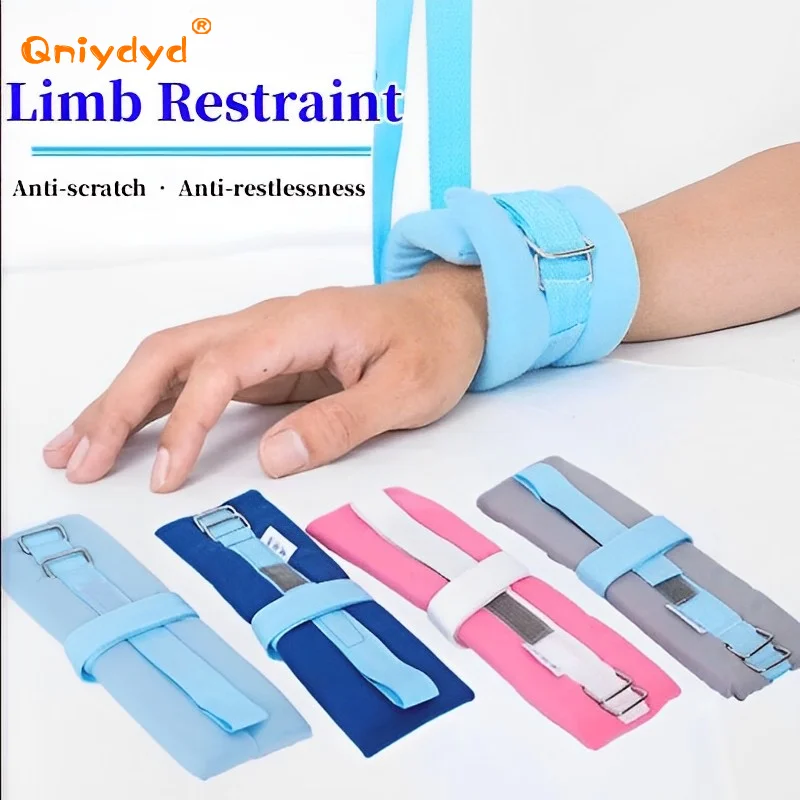 Medical Limb Restraint สายคล้อง Bedridden ผู้ป่วยข้อมือข้อเท้าเข็มขัด Stretcher Fixation เข็มขัด Rehabilitation Binding เข็มขัด