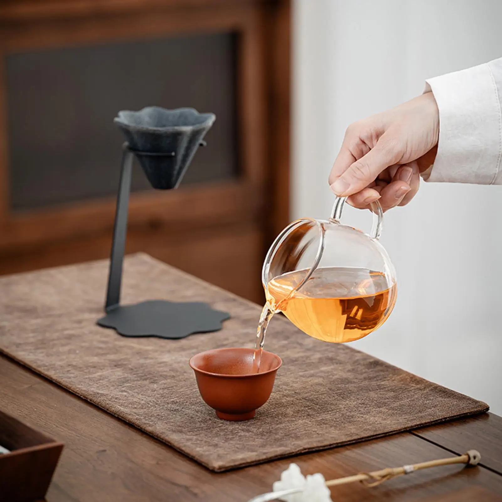 Ceramic Pour Over Coffee Makers Reusable Pyramid Shape Non Porous Tea Precision Filter For Pots Sake Home Office Kitchen Cafe